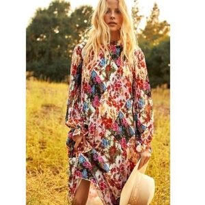 By Anthropologie Shara Boho Midi Patchwork Dress sz XL